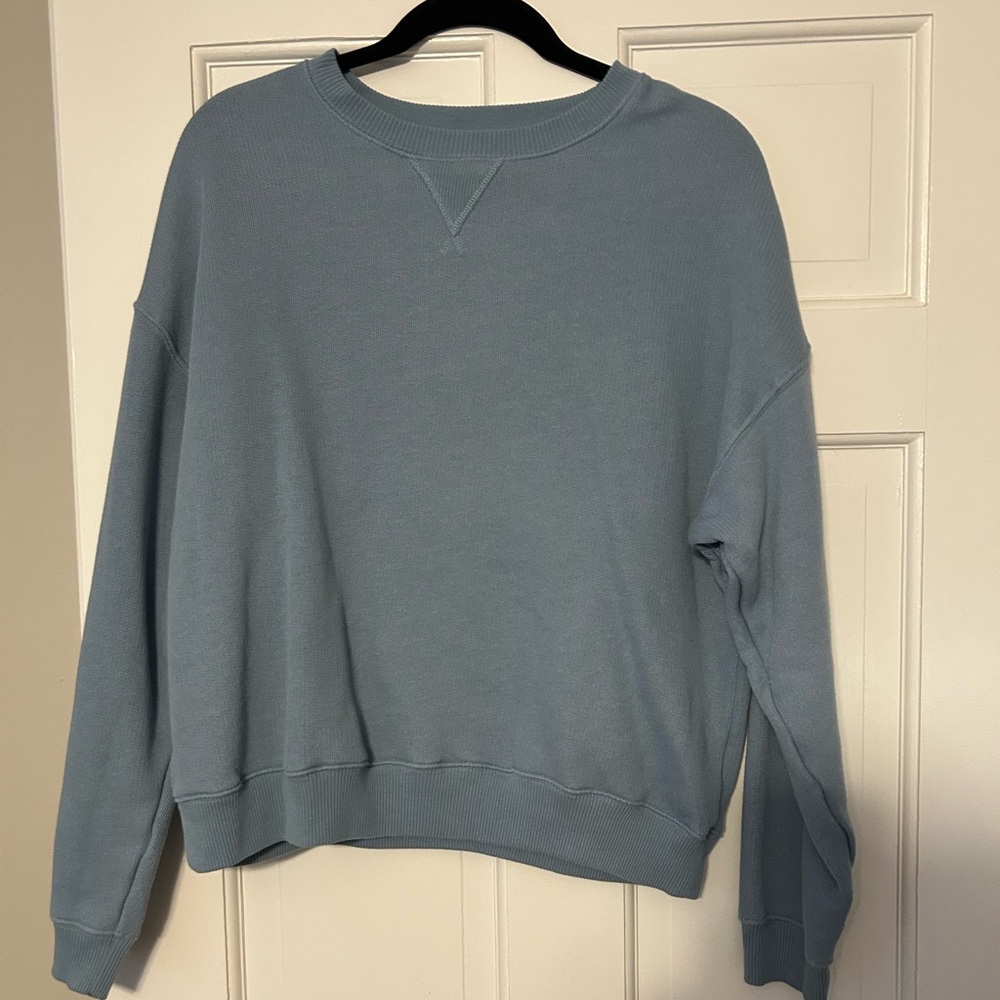 American Eagle Outfitters Dusty Blue Crew Neck Sweatshirt